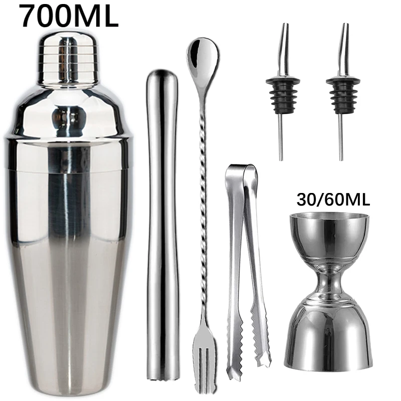 

2025 New Cocktail Shaker Professional Stainless Steel Bartender Wine Cup Cocktail Mixer Martini Cocktail Shaker Bar Set