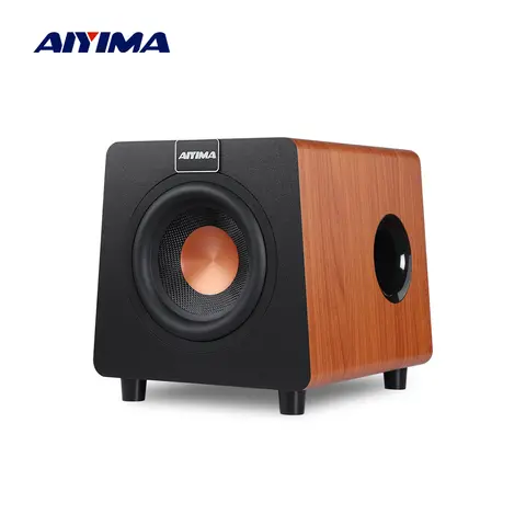 AIYIMA 800X 액티브 스피커, 딥 베이스 우드 그레인 우퍼 앰프 입력, RCA, AUX, LFE, 서브우퍼, 150W, 8 인치
