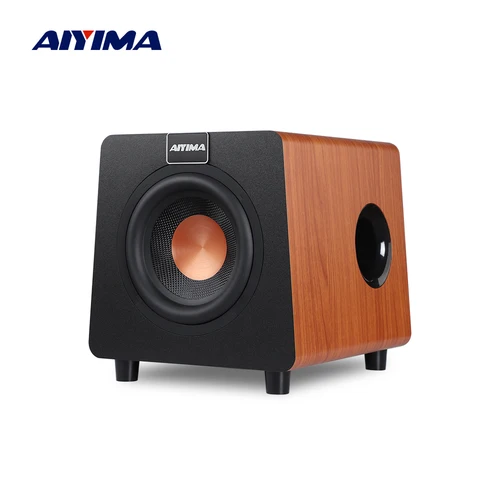 AIYIMA 800X 액티브 스피커, 딥 베이스 우드 그레인 우퍼 앰프 입력, RCA, AUX, LFE, 서브우퍼, 150W, 8 인치