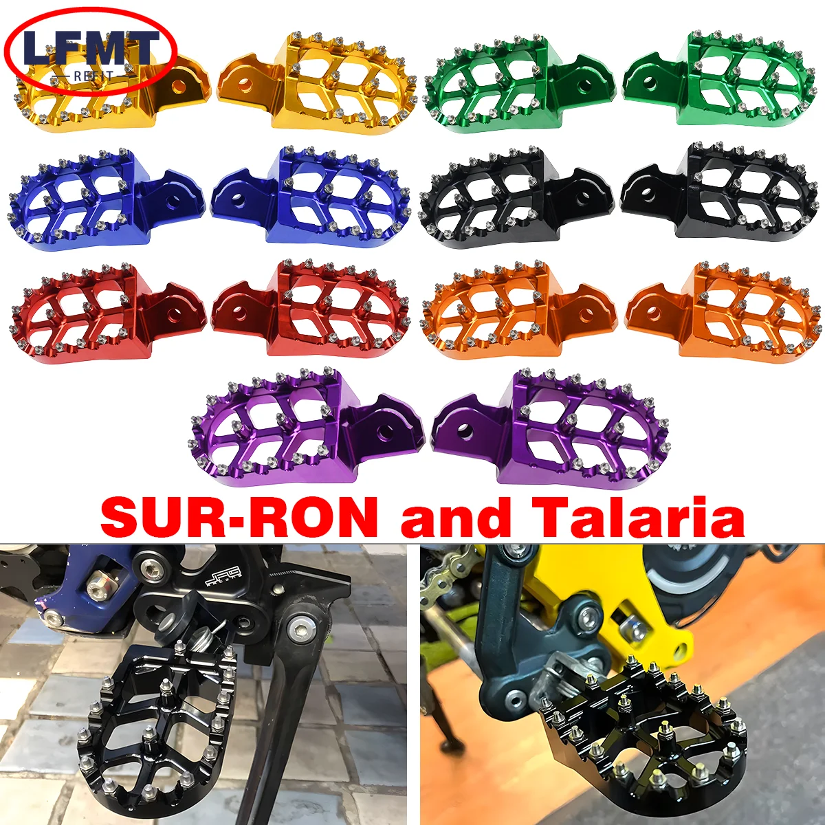 

For Surron Sur-Ron Sur ron Light Bee S & Light Bee X Electric Dirt Bike Footrest Motorcycle CNC Footpegs Foot Pegs Rests Pedals