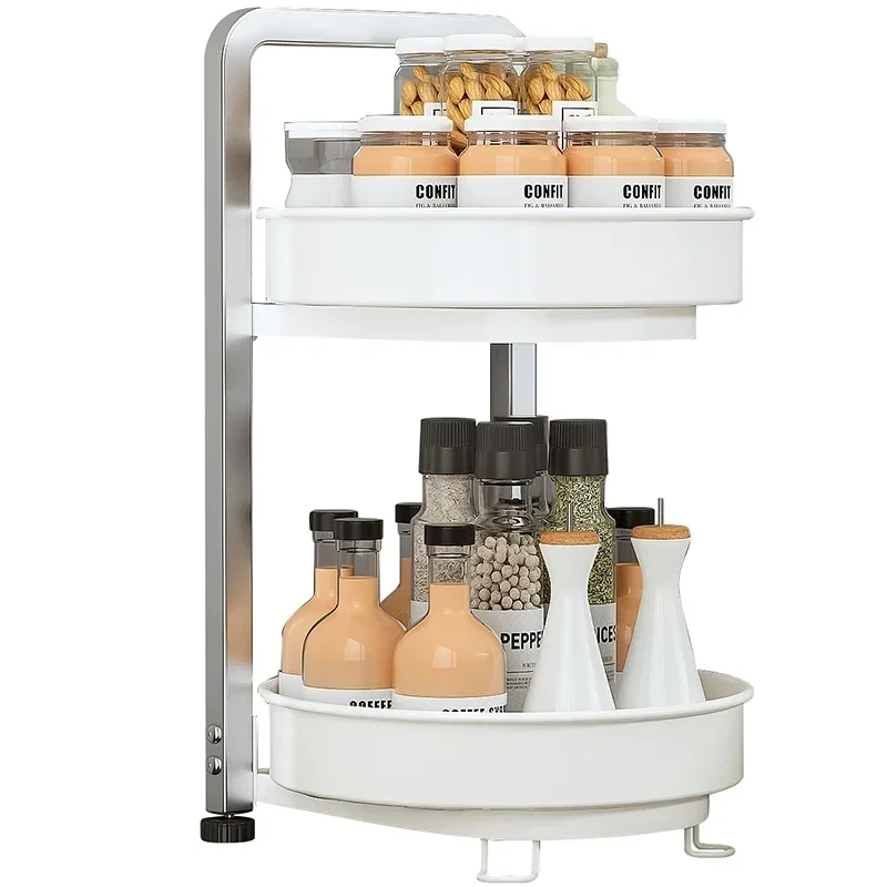 Rack de armazenamento de tempero rotativo importado, rack de tempero de cozinha, tempero de sal de bancada pode armazenamento de vendas quentes