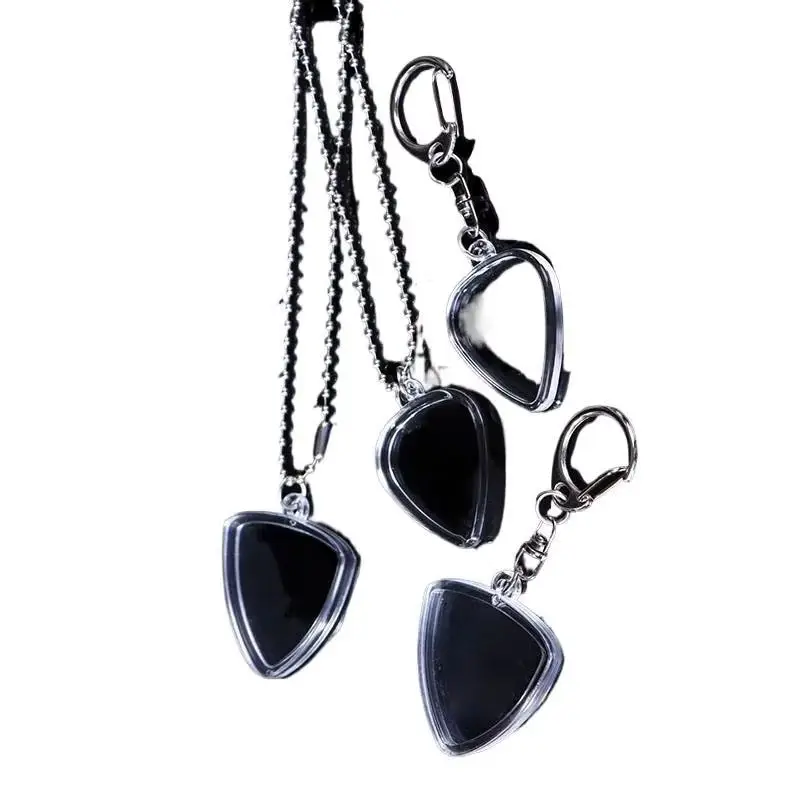 عازفي الجيتار تخزين الغيتار اختيار صندوق جمع حامل واضح كيرينغ حقيبة على شكل قلب يختار حجم الملحقات الموسيقية