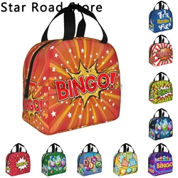 Custom Hot Game Bingo Insulated Lunch Box Women Portable Warm Cooler Thermal Lunch Bag Kids School Picnic Food Container Tote