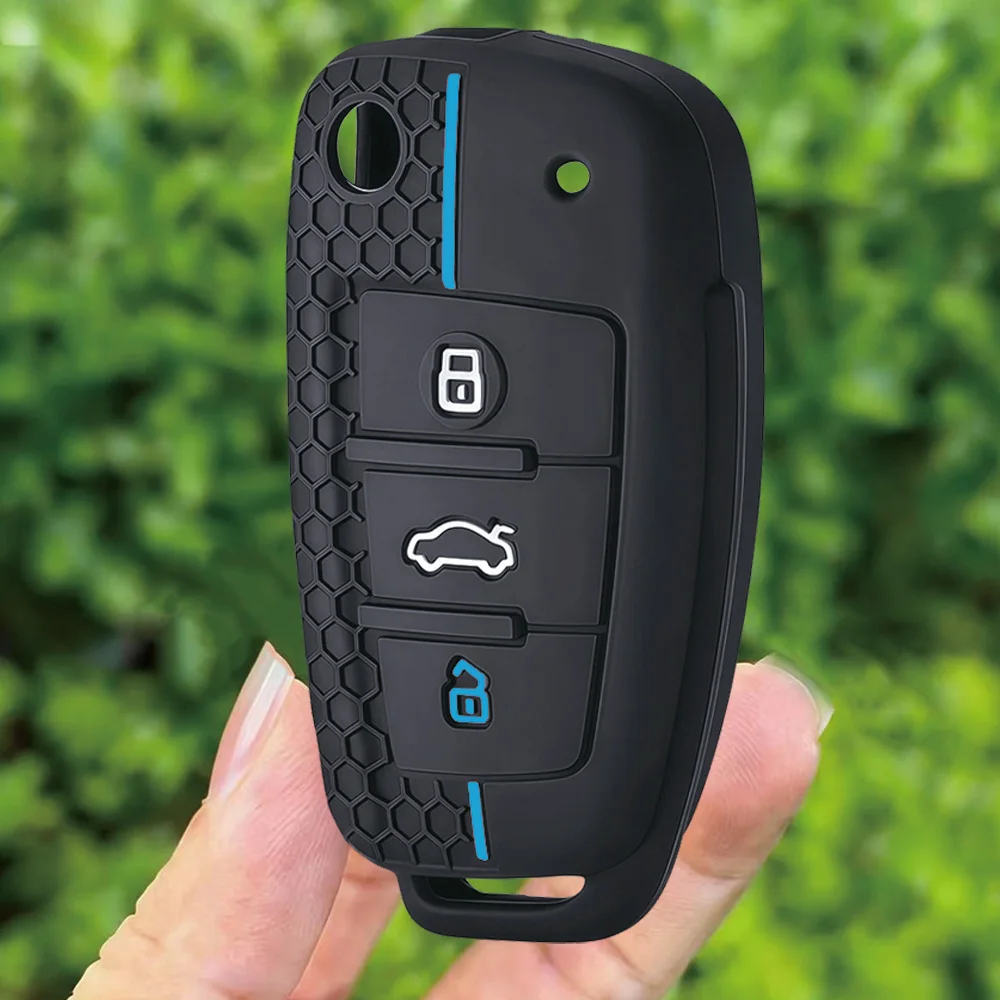 New Silicone Key Case Cover Shell for Audi A4 B7 A6 C6 4f 8v A3 8p A1 A3 Remote Key Holder Jacket Accessories Fob Accessories