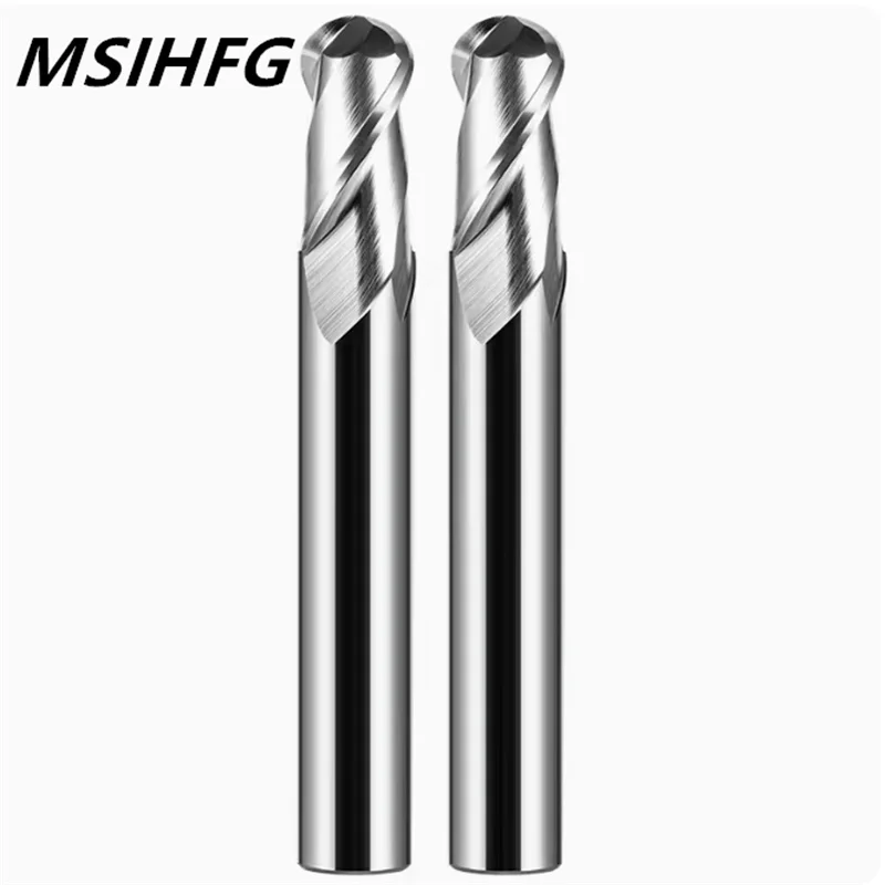 HRC55 2 Flute Extended Ball Endmill Tungsten Carbide End Mill CNC Tools Fresa  Metal Steel Frez Router Bit Milling Cutter