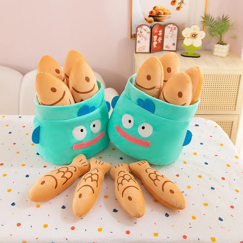Sanrio Kawaii juguetes de peluche Hangyodon peluches de peluche muñeca lápiz bolsa monedero adornos de habitación regalos de vacaciones para niños y niñas