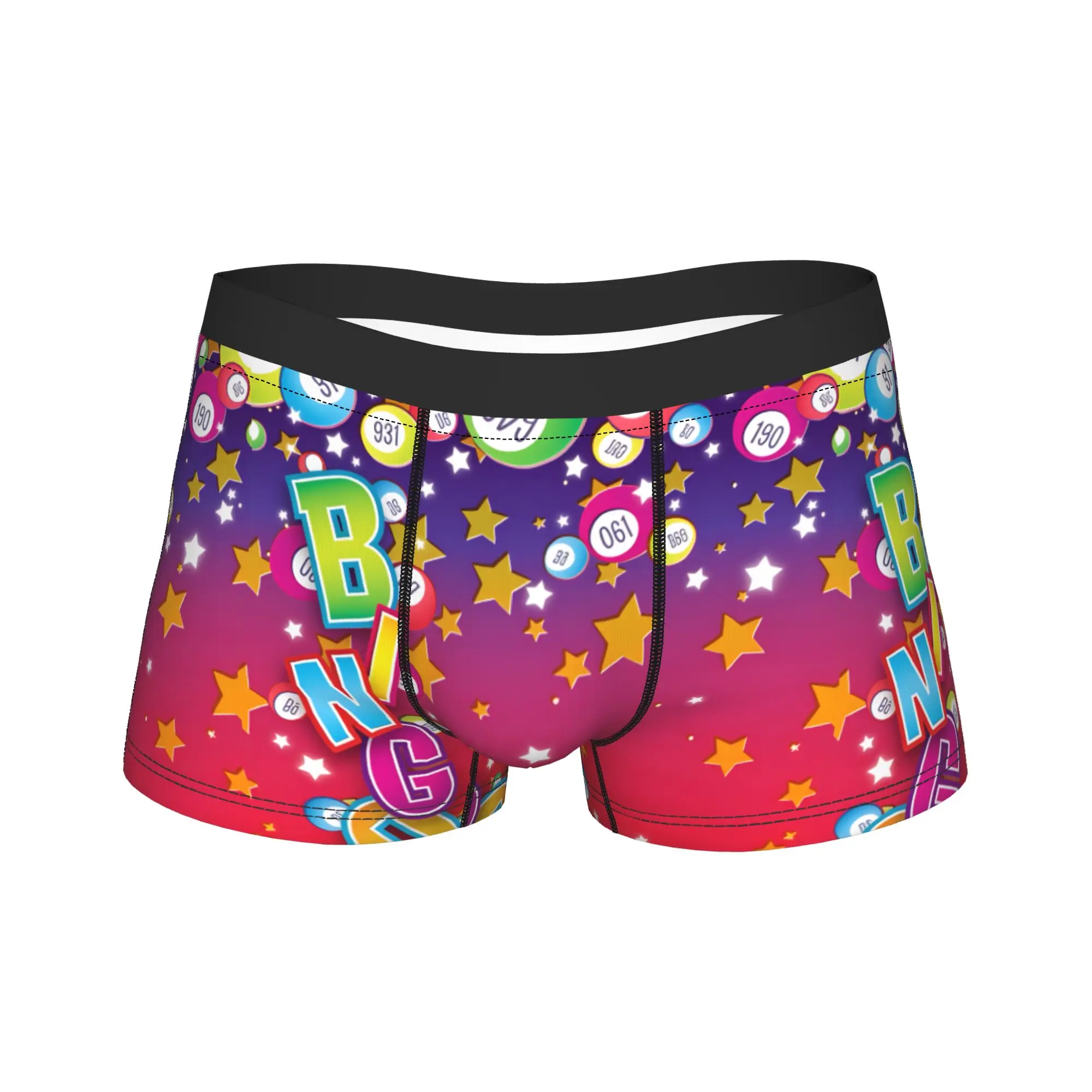 Bingo Balls Boxer Shorts  Pouch Underwear Quality Pattern Shorts Briefs Sexy Soft Men Underpants Plus Size 2XL