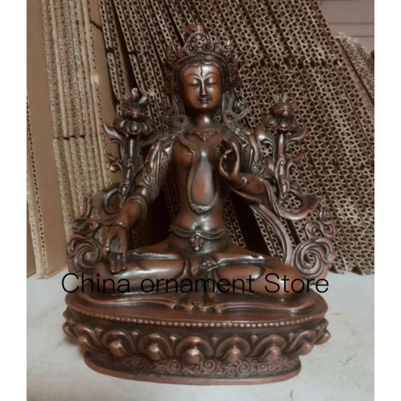 

Buddhism Blessed Vajra Bronze Brown Guanyin Tara White Buddha Statue 22cm