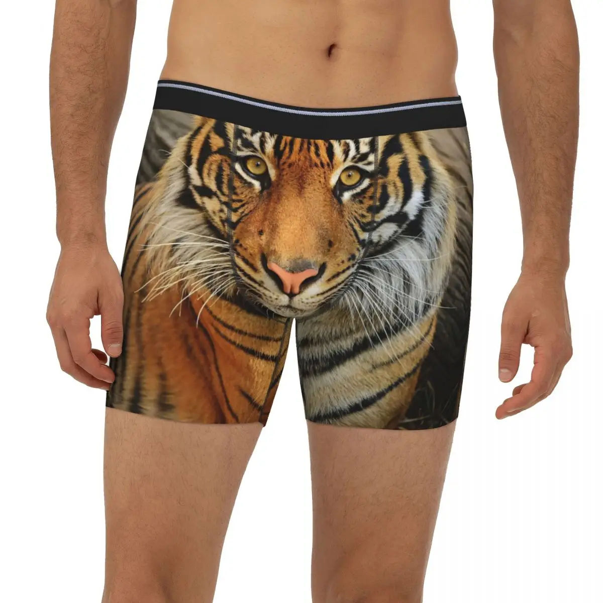 

Tiger Underpants Breathbale Panties Male Underwear Print Shorts Boxer Briefs extended underwear