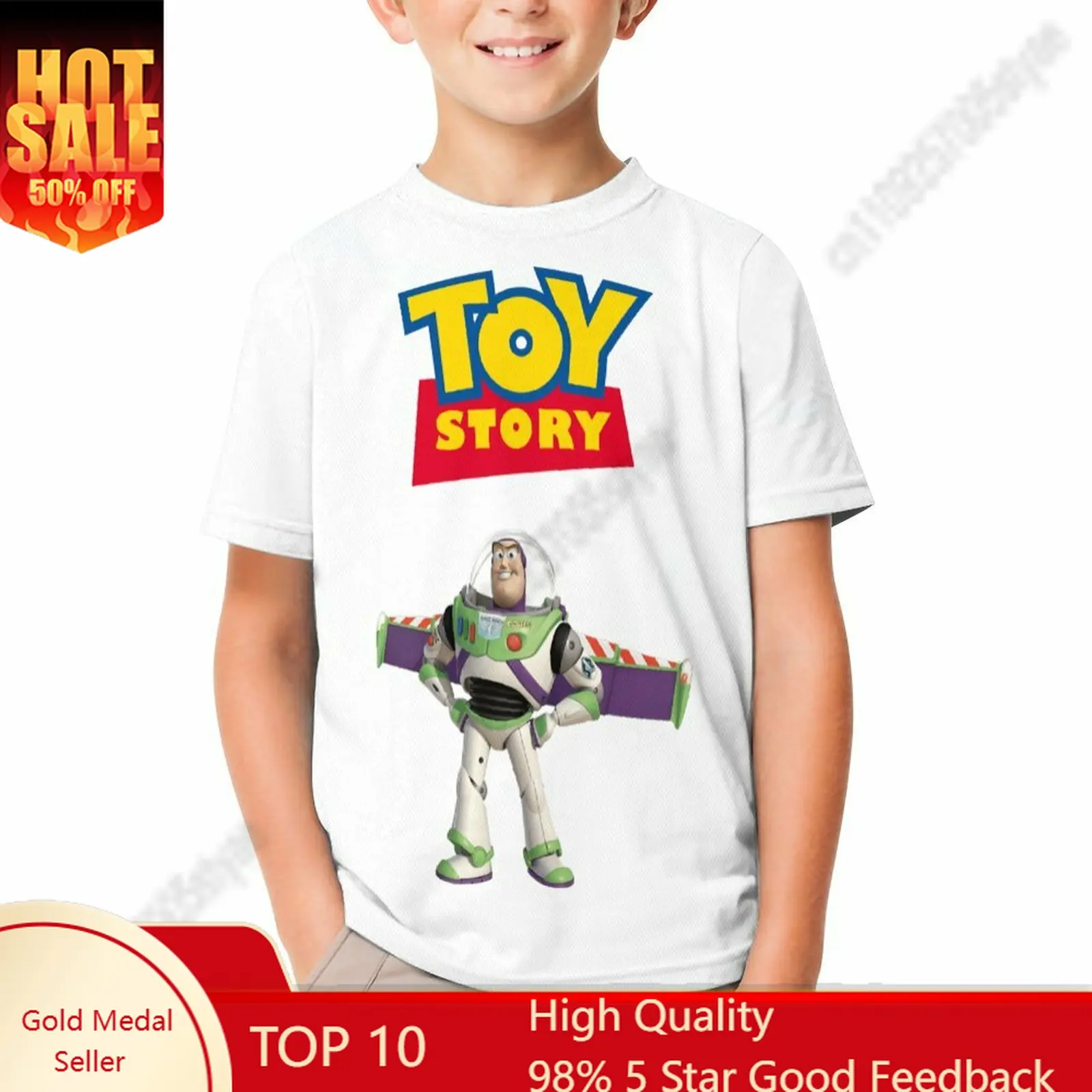 

Toy Story T Shirt Boy Girl Short Sleeve Print Fashionable Cute Casual Cotton TShirt Comfortable Crew Neck Children Child Tee