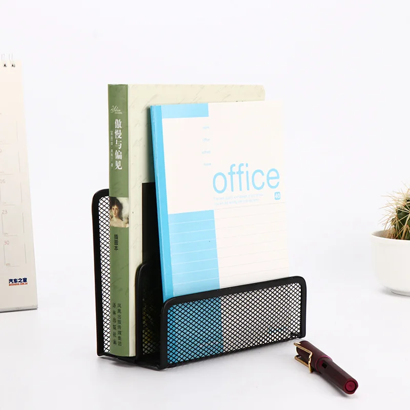 Desktop Office Stationery Desk Folders, Letter Grids Wire Mesh Multi-layer Bookshelf Envelope Rack Desk Accessories