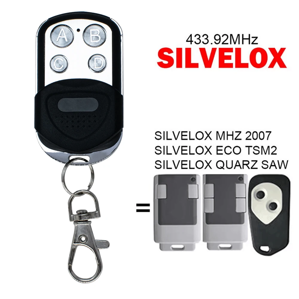 

Compatible With SILVELOX ECO TSM2 MHZ 2007 QUARZ SAW Garage Door Remote Control 433.92MHz Gate Controller Opener