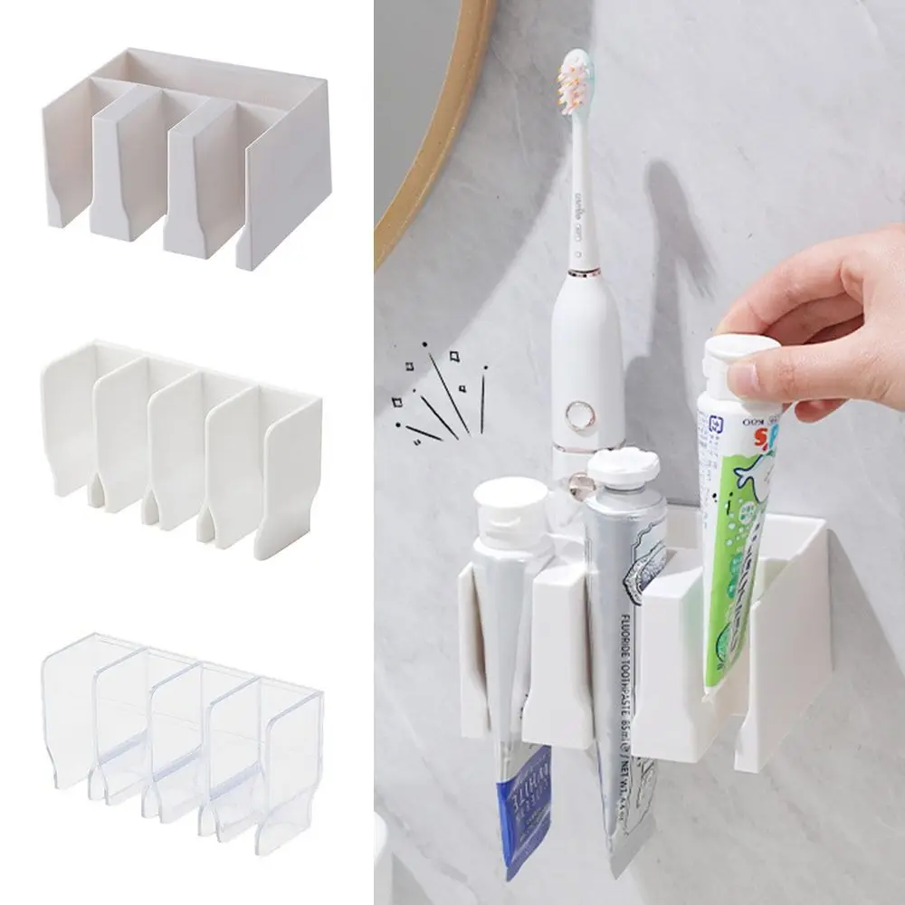 

Пластиковая настенная полка для хранения, большая вместимость, держатель для очищающего средства для лица без перфорации, косметическая полка двойного назначения с несколькими сетками