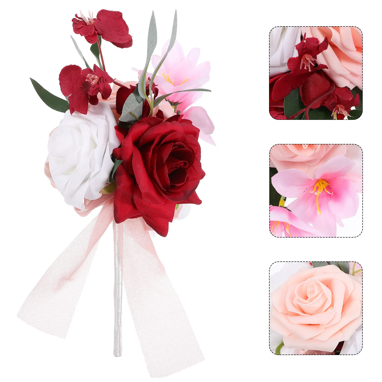 

Bridal Artificial Flower Bouquet Realistic Wedding Decoration Romantic Table Centerpiece Gift Rustic Wedding Bouquet