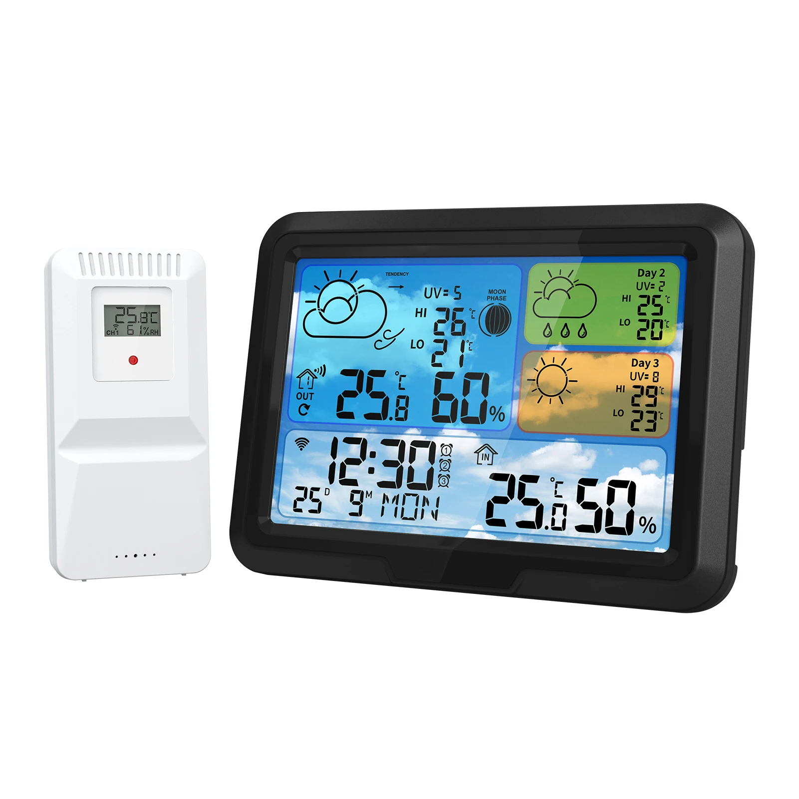 

Digital WiFi Weather Station Indoor/Outdoor Thermometer Home Weather Thermometer with APP Control Color