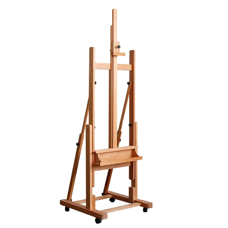 

Beech wood easel for art students with trapezoidal telescopic adjustment can tilt forward to the floor easel advertising