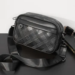 New Square Shoulder Bag for Men Pu Leather Men's Crossbody Bags Small Satchels Messenger Bag Male Black Business Sling Man Bags