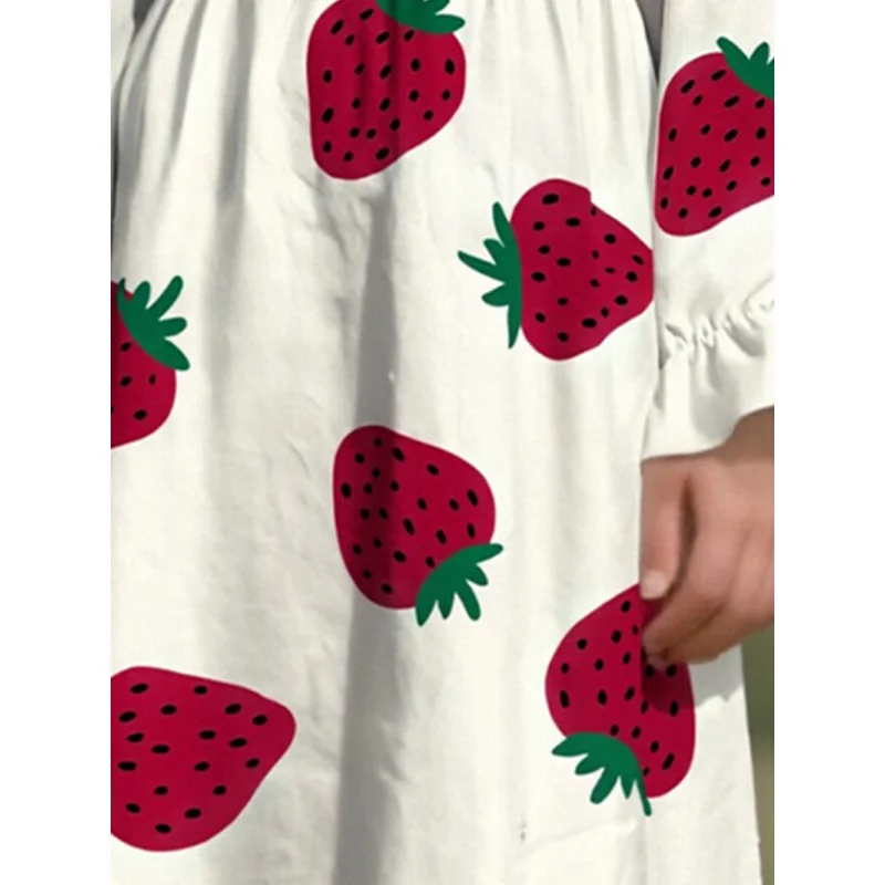 Lente en herfst 2025, liefdesprint voor meisjes, modieuze jurk met lange mouwen