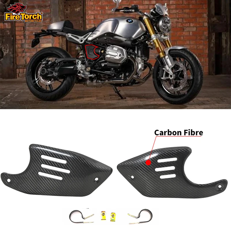 R NINE T Slip On For BMW R NINE T 2016 - 2022 Motorcycle Carbon Fiber Side Cover Fairing Protector Heat Insulation Accessories