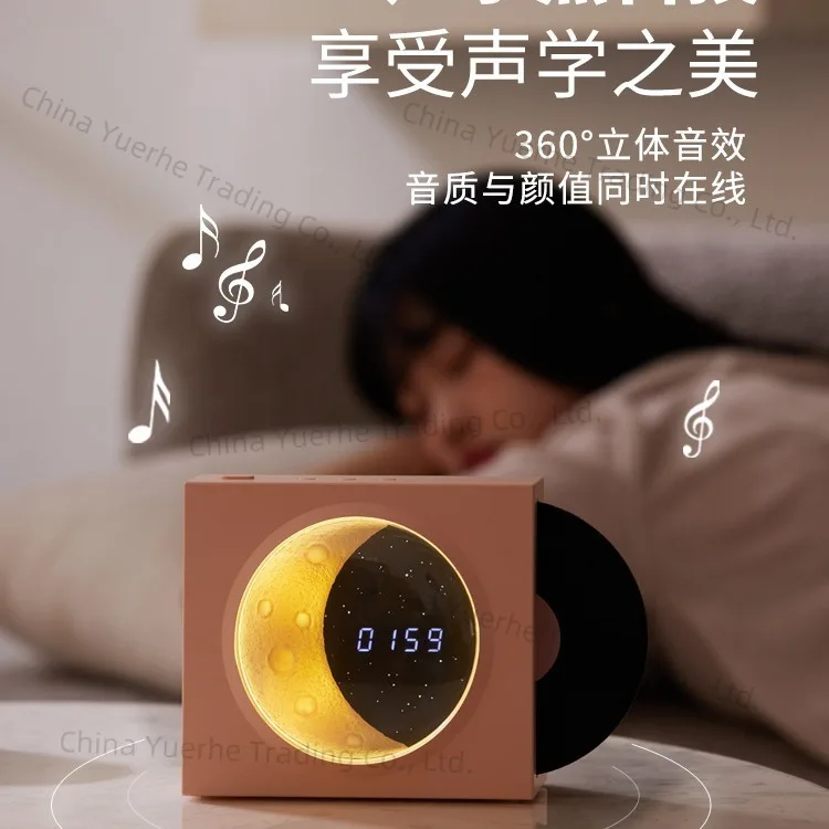 

Wireless bluetooth speaker retro vinyl record player desktop outdoor portable ambient lighting system small speaker