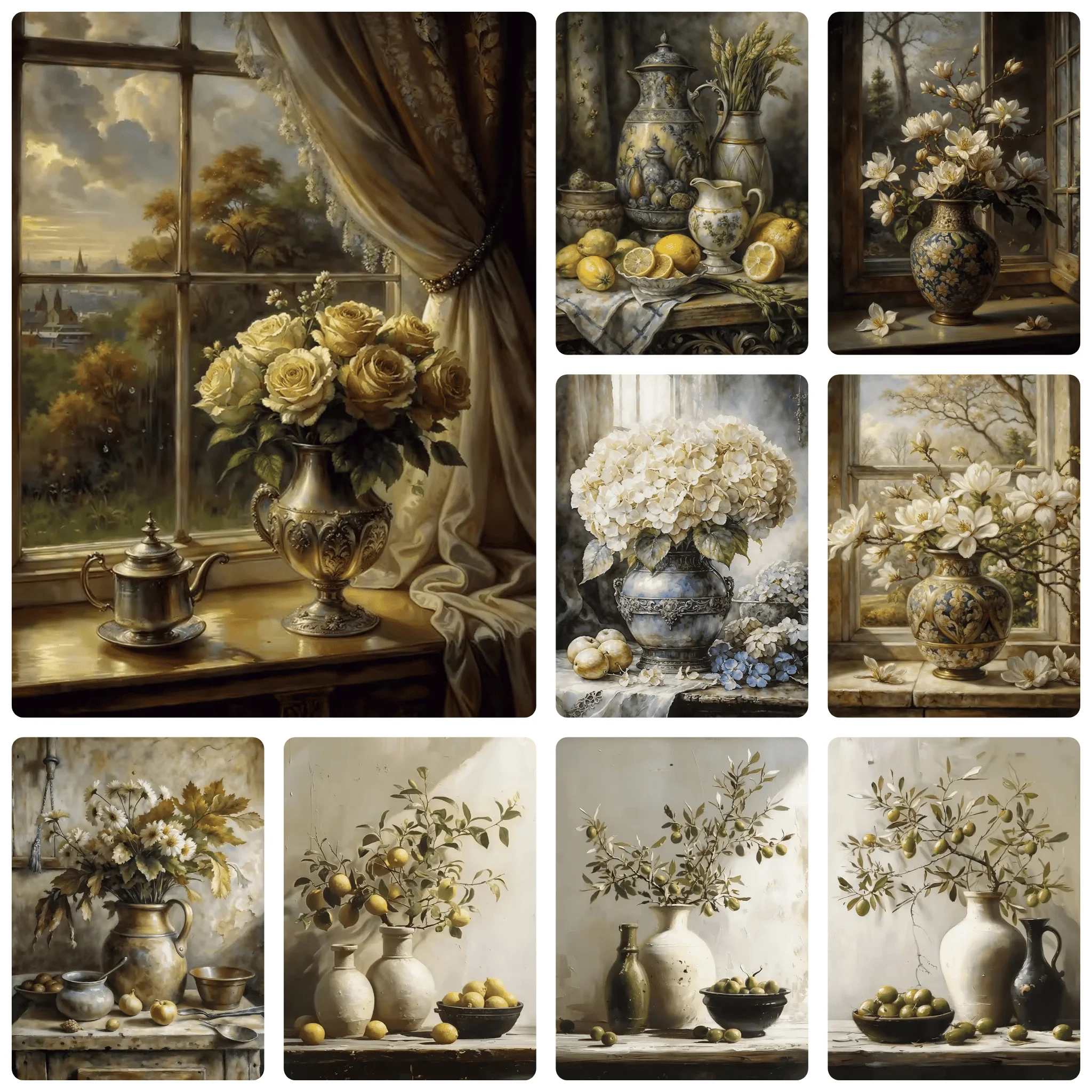 

500/1000 PCS Jigsaw Puzzle Lemon olive Branch Vase Roses Home Family Activity Games for Gameroom Bedroom Home Decor Frameless