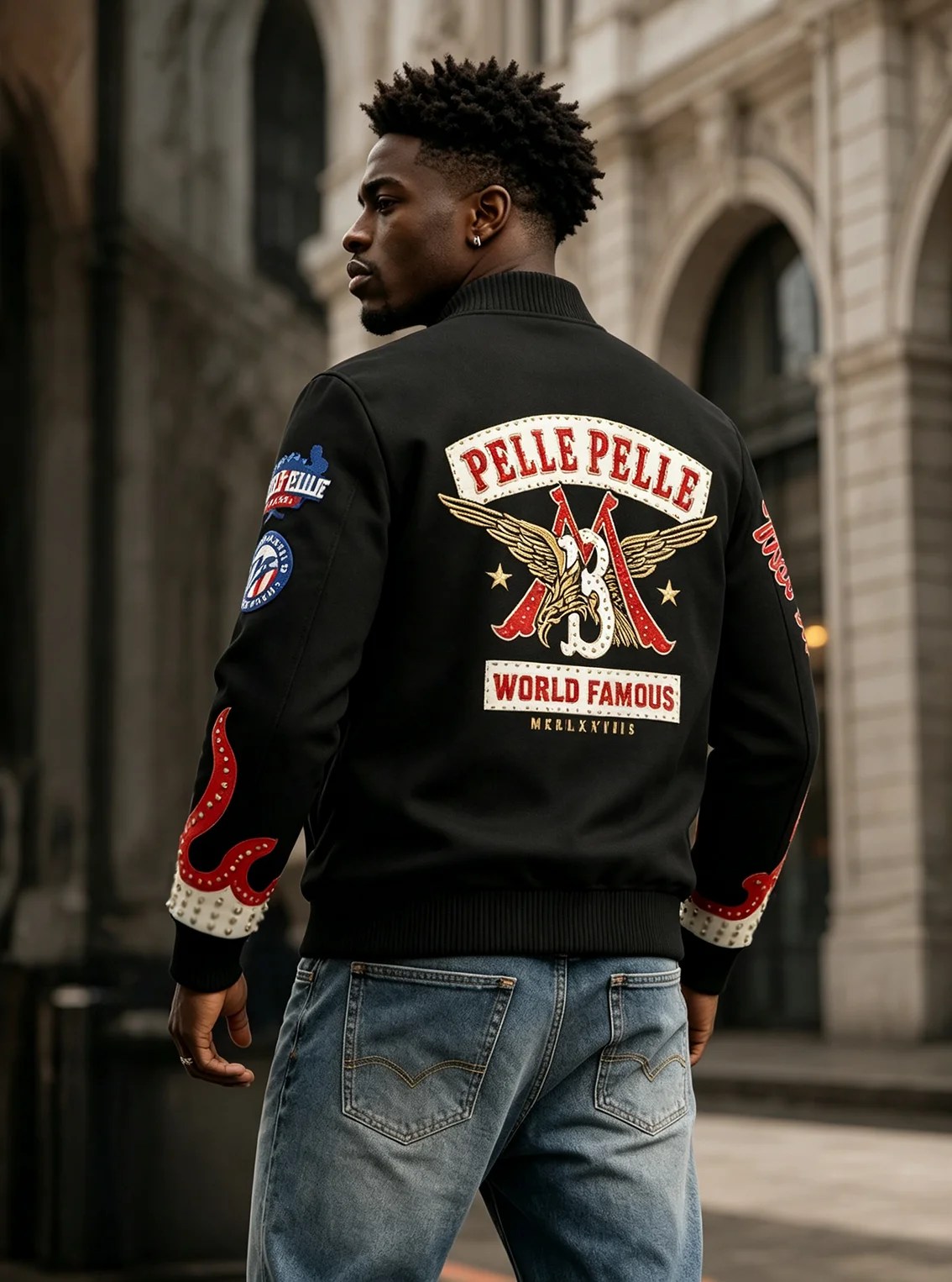 Herren-Pilotenjacke mit Reißverschlusstasche, lässiger Baseballkragen, Pilotenjacke für Outdoor-Sportarten. – Detail 3