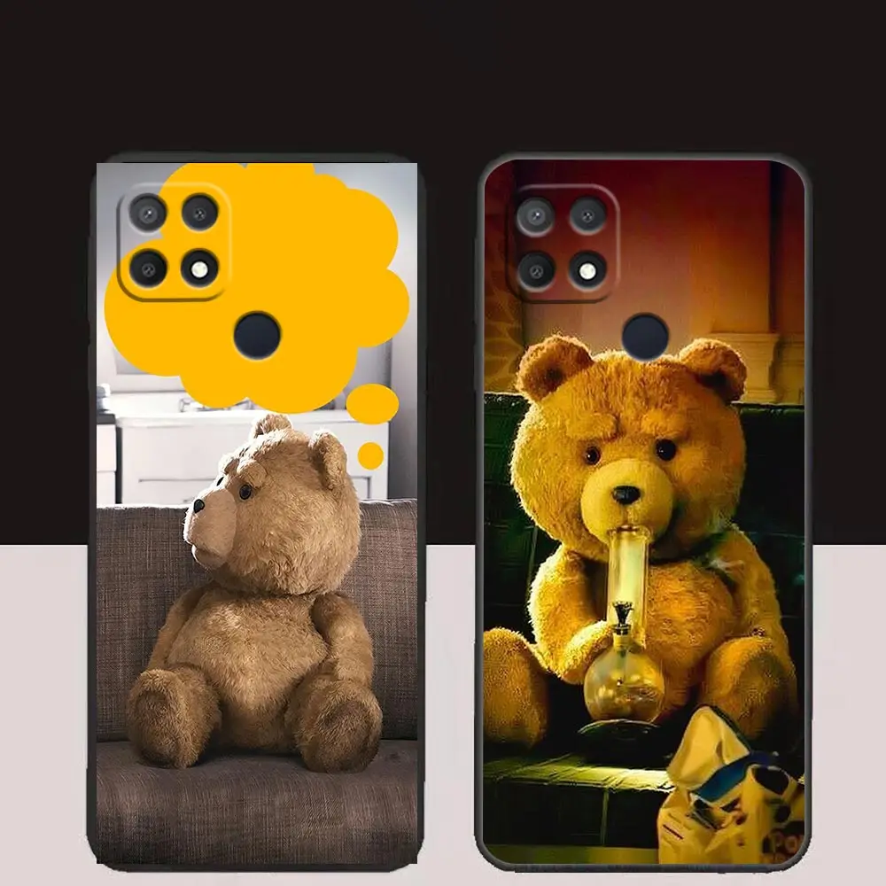 Naughty Cute T-Teddy Bear Phone Case For OPPO A98 A95 A96 A97 A94 A93 A92S A91 A78 A74 A58 A57 A55 A53 A15 A16 A17 Case Funda