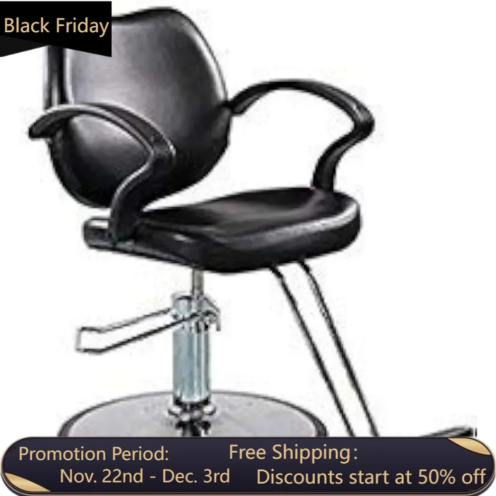 

Rolling C Hair Beauty Salon Equipment Black Hydraulic Barber Styling Chair Chair With Wheels Furniture Professional Swivel