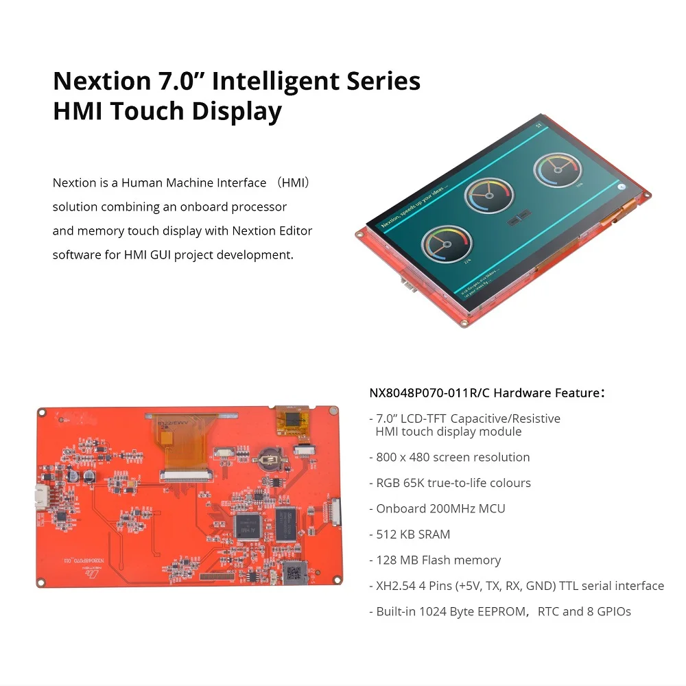 Nextion 7.0 polegadas Intelgente HMI Touch Display Capacitivo 7.0 "NX8048P070-011C Touchscreen GUI Multi-função Sem Gabinete