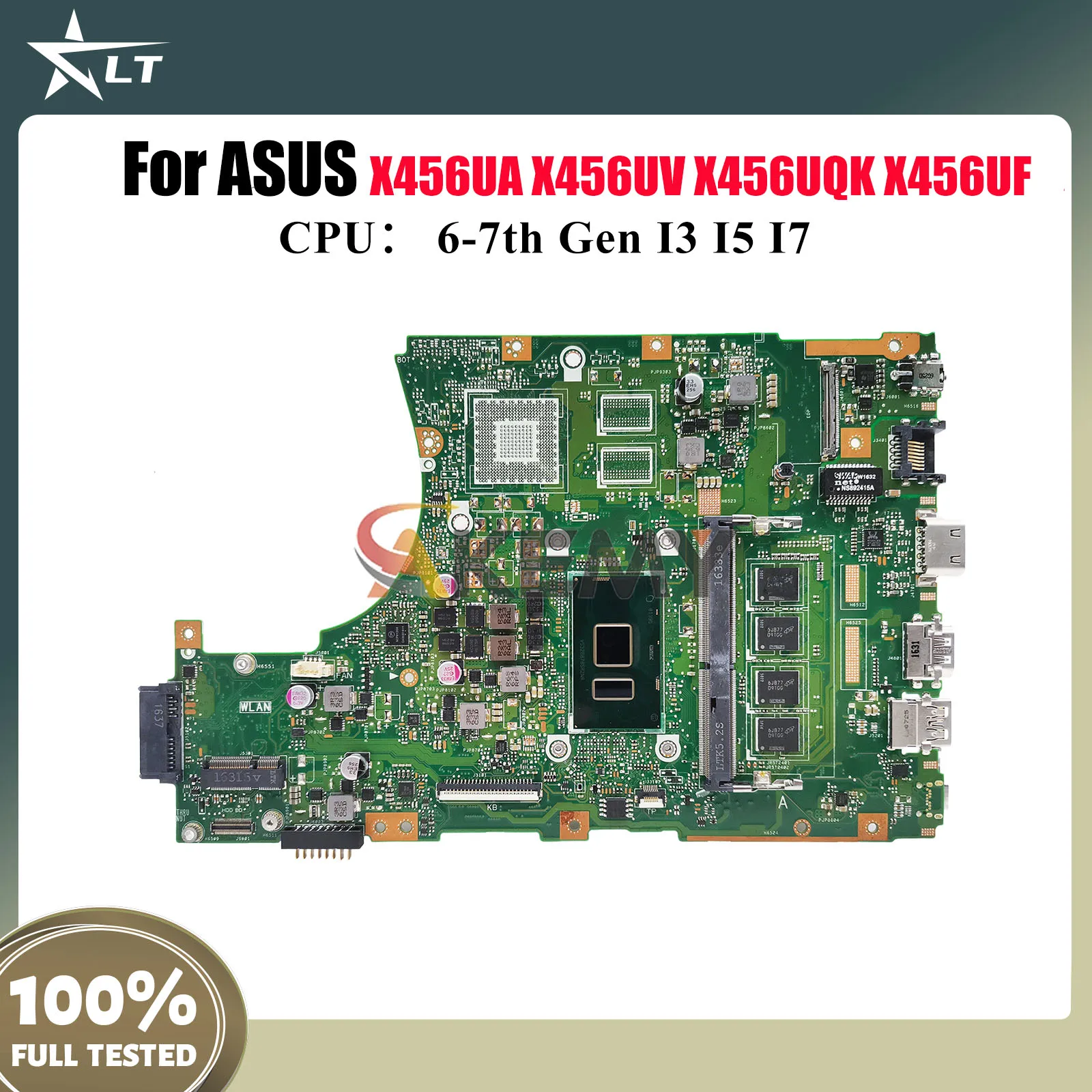 

X456UA Материнская плата для ноутбука ASUS VivoBook X456UQK X456UF A456U X456U R457U X456UVK F456U X456UB Материнская плата с процессором I3 I5 I7
