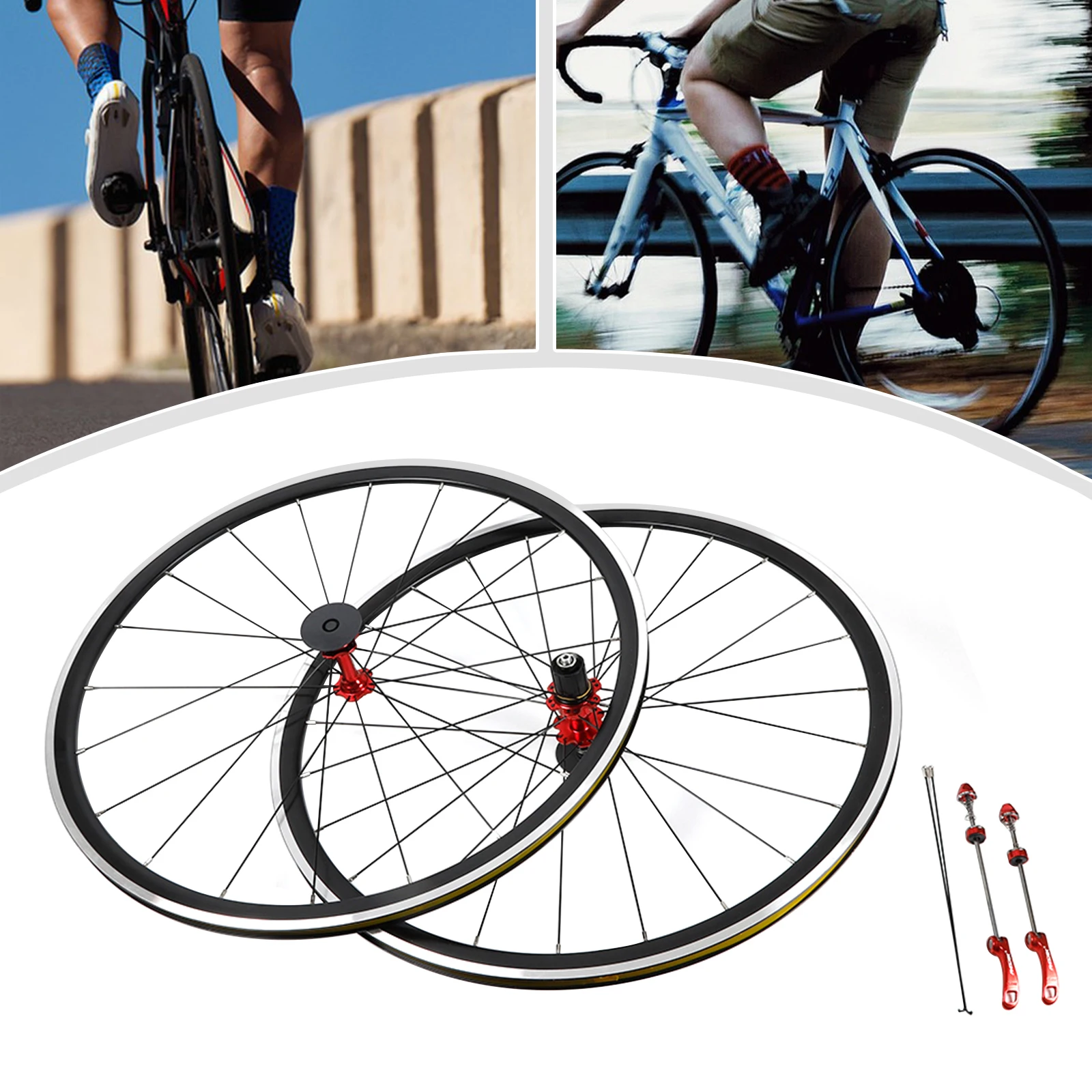 700C Bike Wheel Set Double-layer Aluminum Alloy Road Bike Front Rear Wheels Convenient Installation