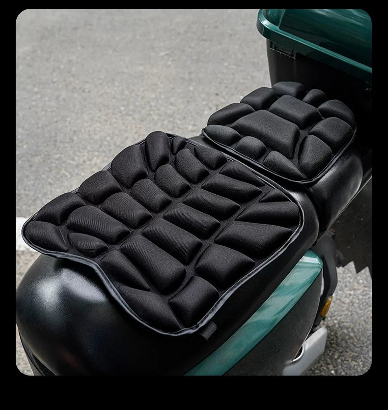 BLALION Universelles 3D-Motorrad-Sitzkissen, atmungsaktiver EVA-Schaumstoff, stoßdämpfender Sitzbezug, Entlastung für Motorräder, Elektrofahrräder – Detail 13