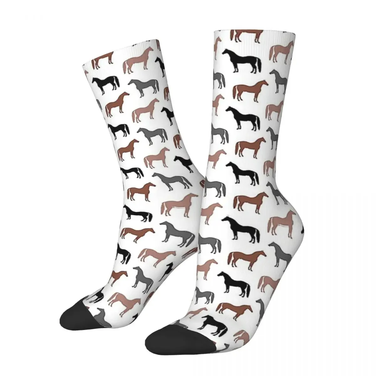 Horse Pattern Socks Harajuku Sweat Absorbing Stockings All Season Long Socks Accessories for Man's Woman's Christmas Gifts