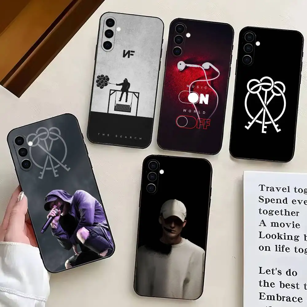 حافظة هاتف رائعة N-NF R-Rapper-es لهاتف سامسونج جالاكسي A73، A72، A71، A70، A53، A52، A51، غطاء أسود ناعم آخر