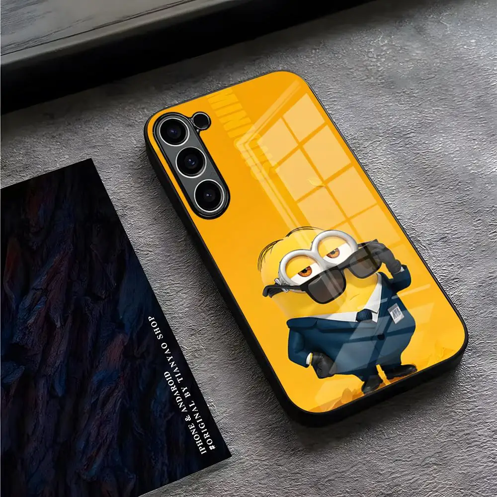 Cartoon M-Minions Phone Case for S24 Ultra Samsung S23 S22 S20 Fe S21 Plus Galaxy A54 A34 A24 A53 M54 Note 20 Glass Cover