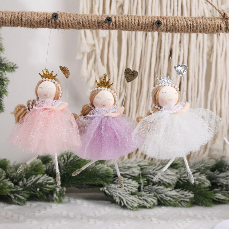 2023 Christmas Angel Dolls Plush Girl Christmas Tree Decorations for Home Navidad Ornaments Xmas Pandent New Year Gifts for Kids