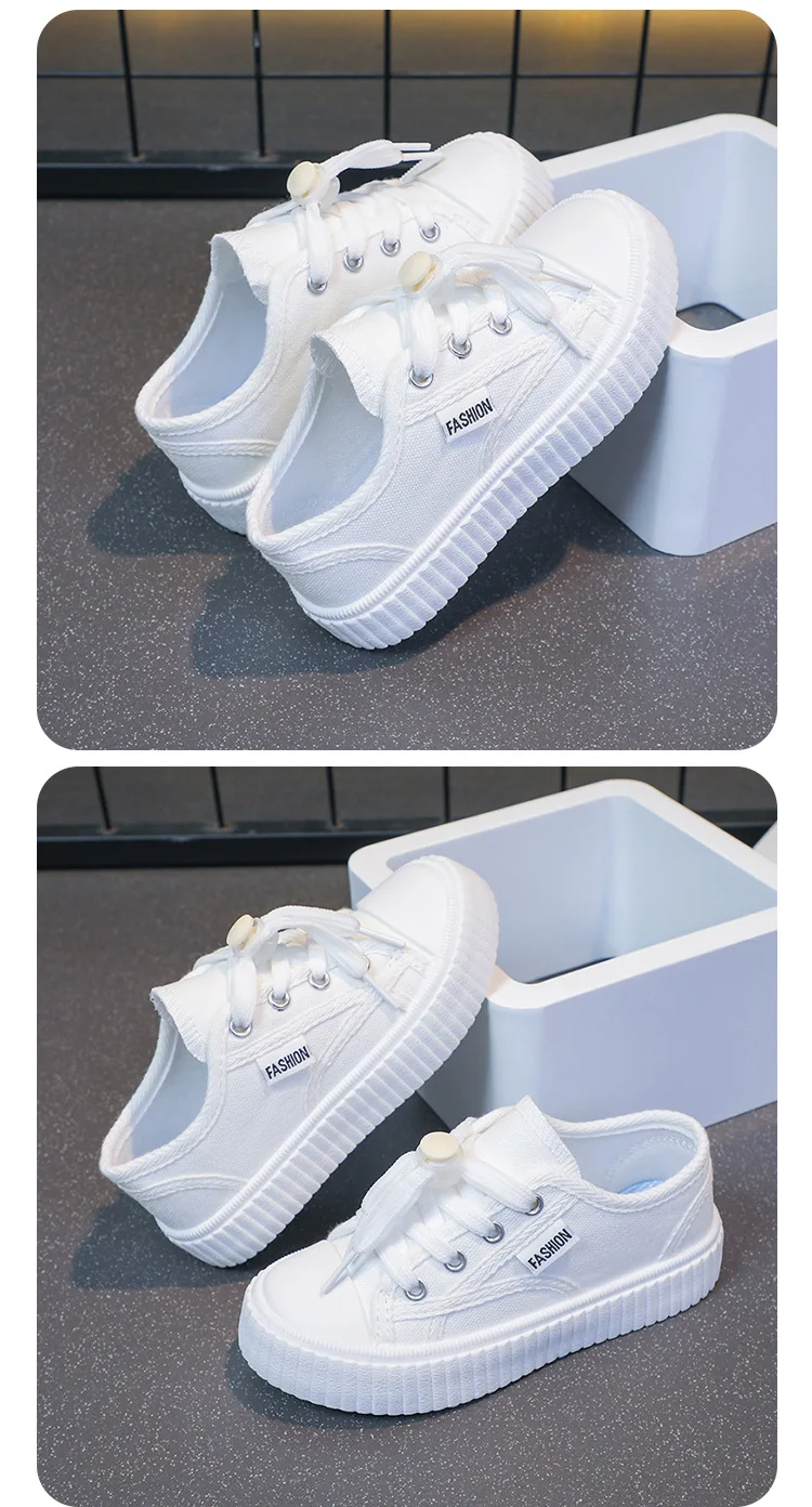 Kinder Freizeitschuhe Weiß PU-Leder Schlichtes Design Schulschuhe Unisex Allround 26-36 Vier Jahreszeiten Jungen Mädchen Schuhe – Detail 12