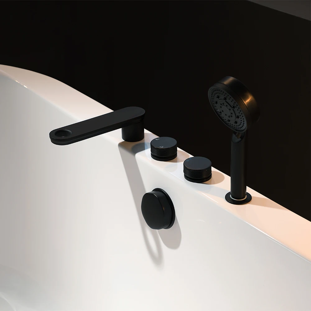 White Acrylic Freestanding Walk-In Bathtub Design Modern Whirlpool Whirlpool Bath Tub with Faucet