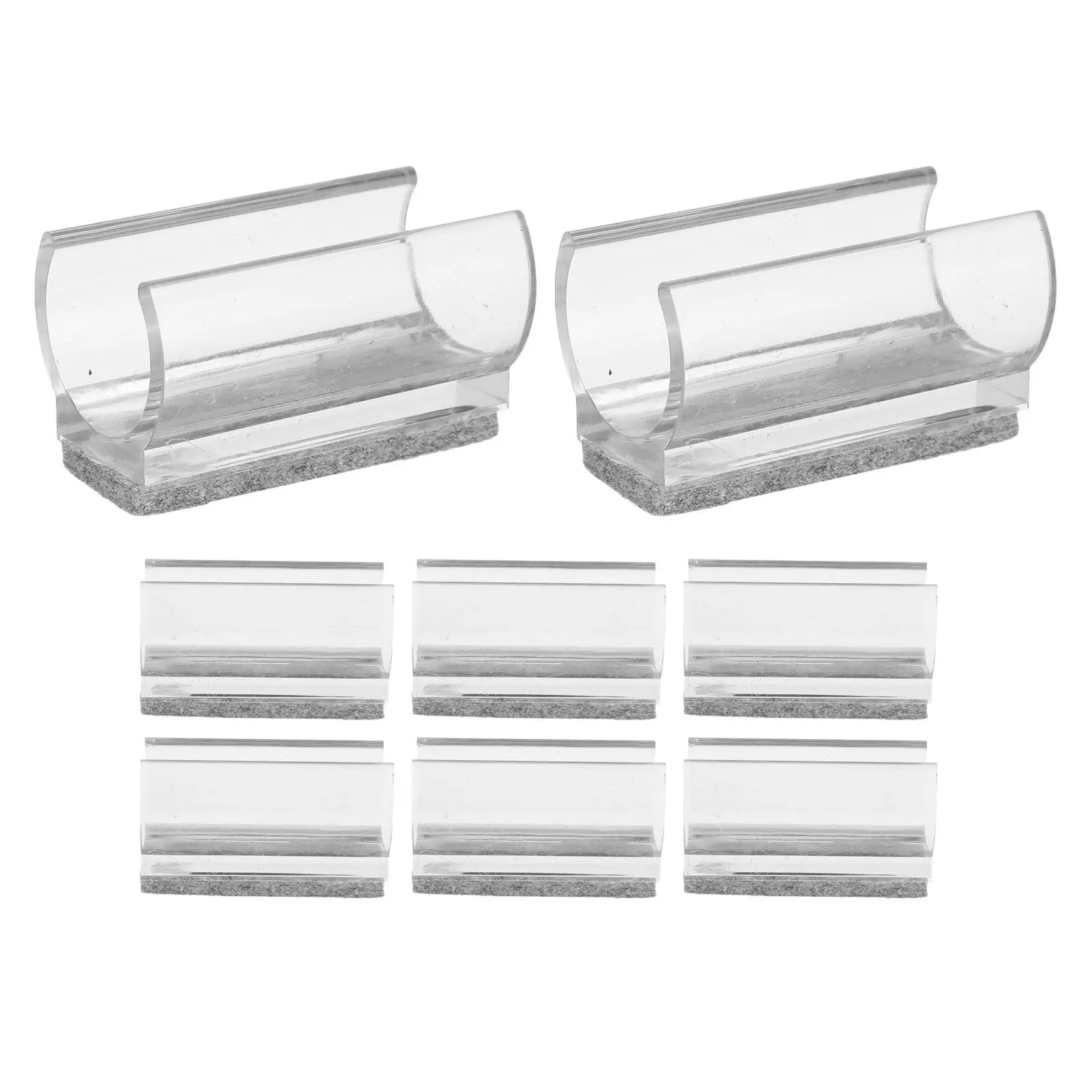 8 Pcs Felt Non Scratch Furniture Pads Protectors Feet For Chair Foot Rectangle Tips Covers Protective Transparent Leg Floor