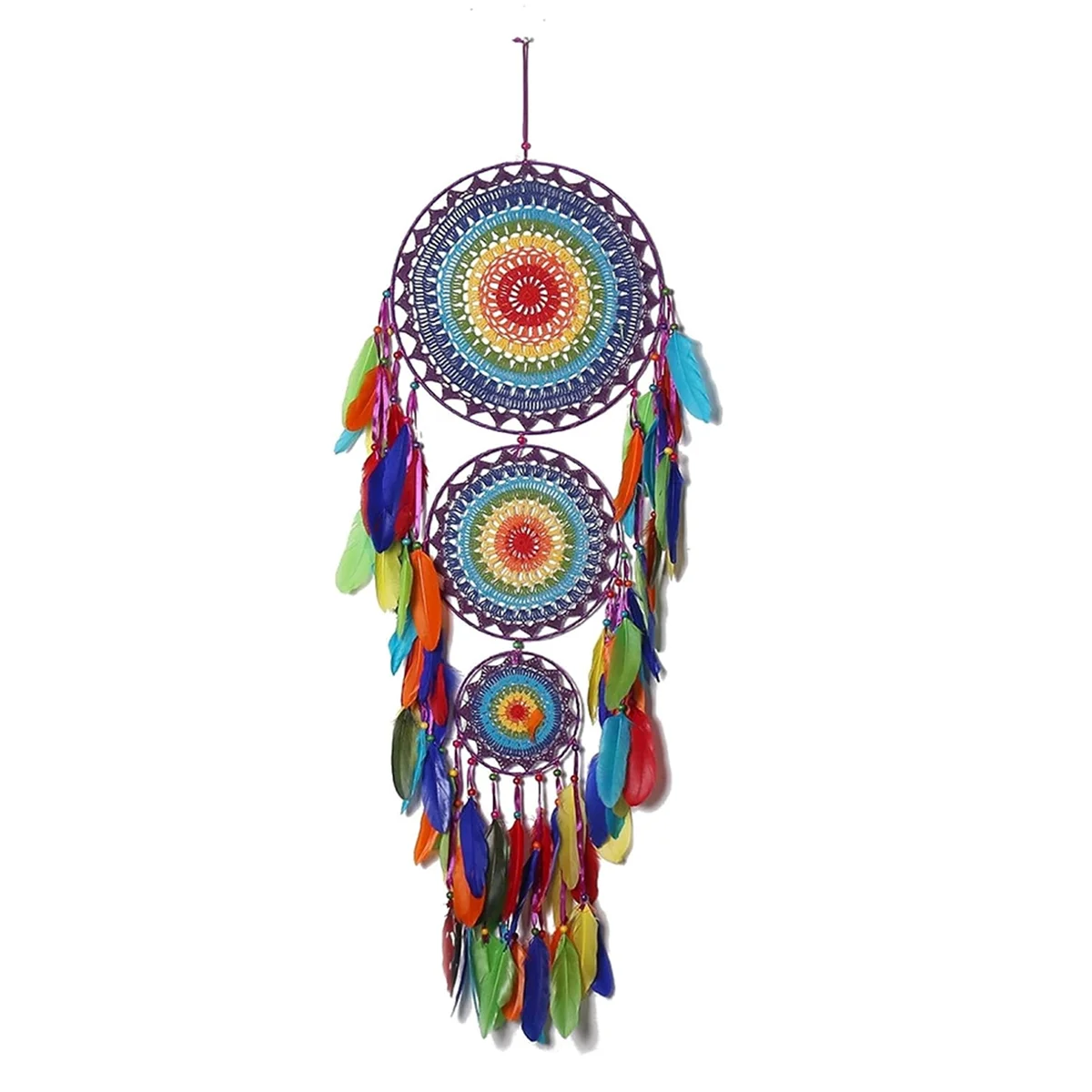 Indian Style Three-Ring Dream Catcher Home Decoration Pendant Dream Trap Festive Decoration