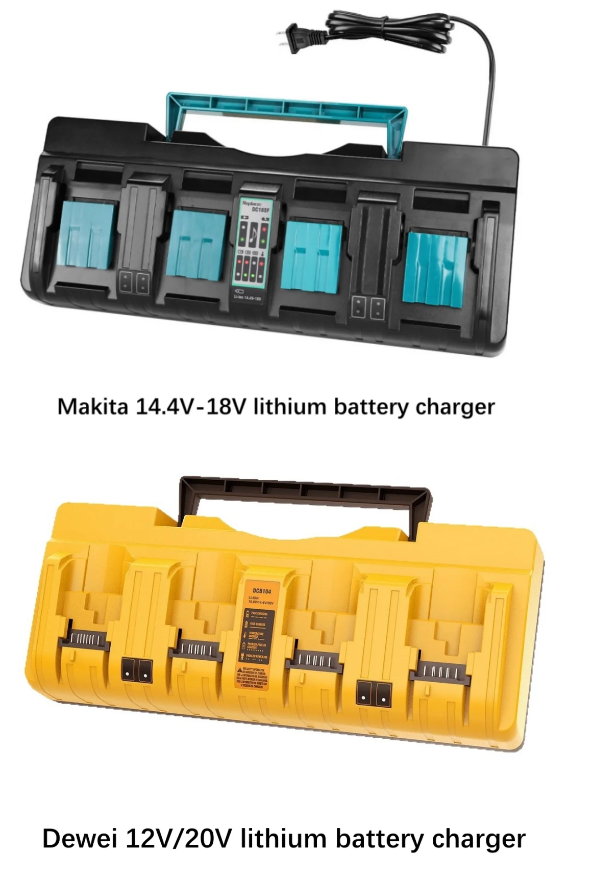 

14.4-18v 12-20v Lithium Battery Compatible Charger Four Slots Independent 3a Fast Charging 디월트 충전기 디월트 배터리 충전기