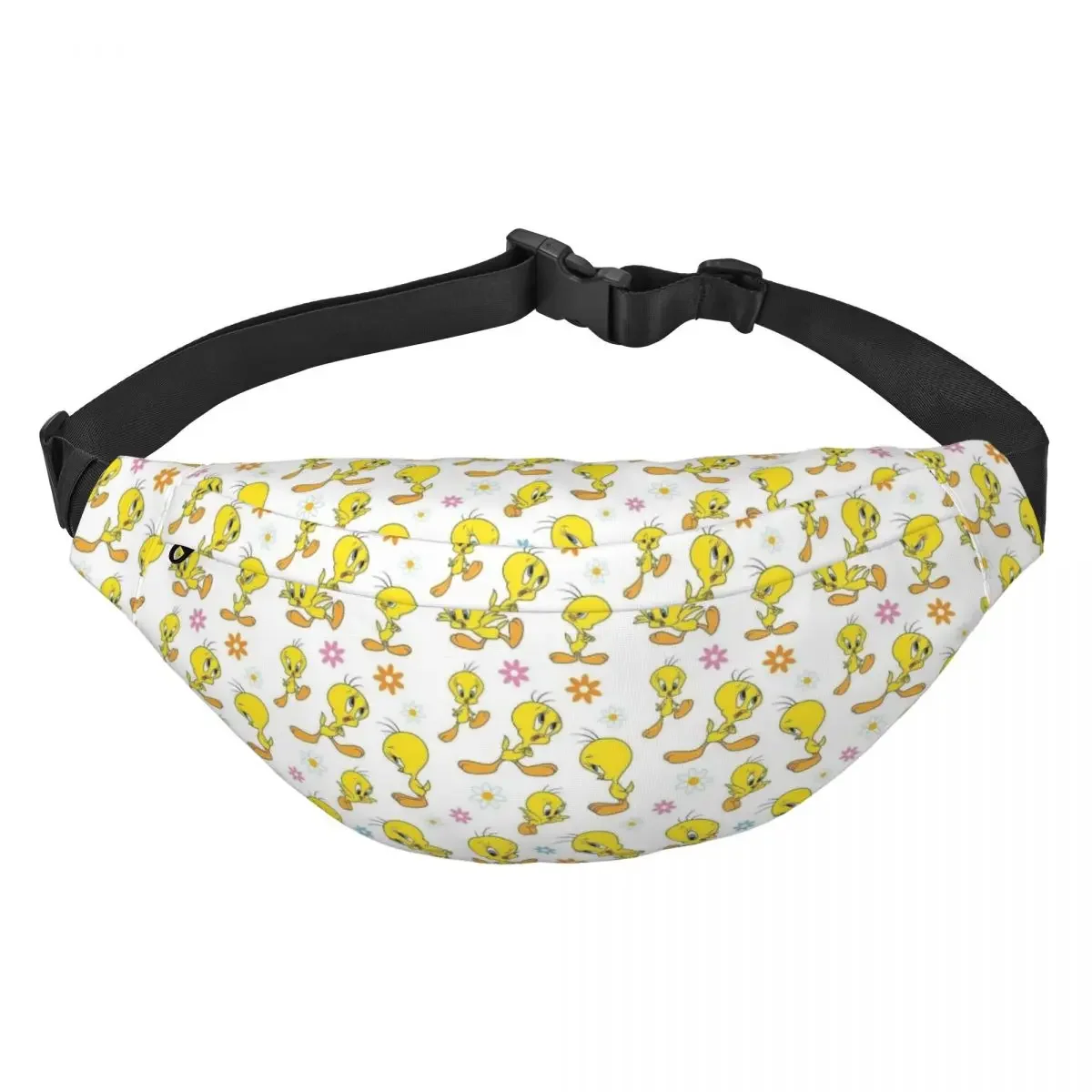 Tweetys Animação dos desenhos animados Yellow Bird Fanny Pack para mulheres e homens, sling casual, saco de cintura crossbody para caminhadas, bolsa de dinheiro para telefone