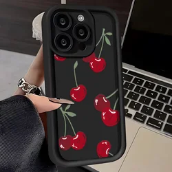 Red Cherry Phone Case For Samsung Galaxy S25 Ultra Case Samsung S22 Plus S23 S24 Ultra S20 S21 FE A73 A71 4G A06 A05S Case Cover