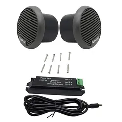 Herdio 160W 3 Inch Marine Boat Waterproof Speakers Motorcycle bluetooth Speaker Audio Stereo System For ATV UTV Outdoor (Gray)