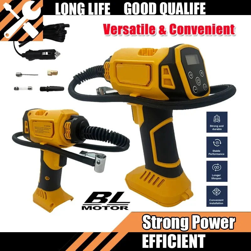 

Воздушный компрессор, автоматический насос для накачивания шин, беспроводной перезаряжаемый ручной электрический насос с цифровым манометром Dewalt