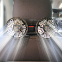 SEAMETAL 3-speed Car Seat Back Cooling Fan USB Charge Dual Head Fan 360 Degree Rotation Neck Cooler for Summer Car Accessories