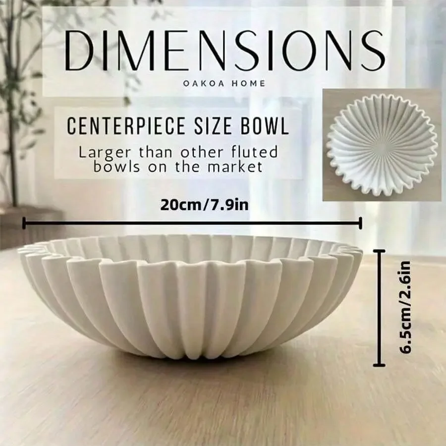 Minimalist High-End Pleated Decorative Bowl, Elegant Texture Storage Tray, Living Room Desktop Fruit Jewelry Home Décor Ornament