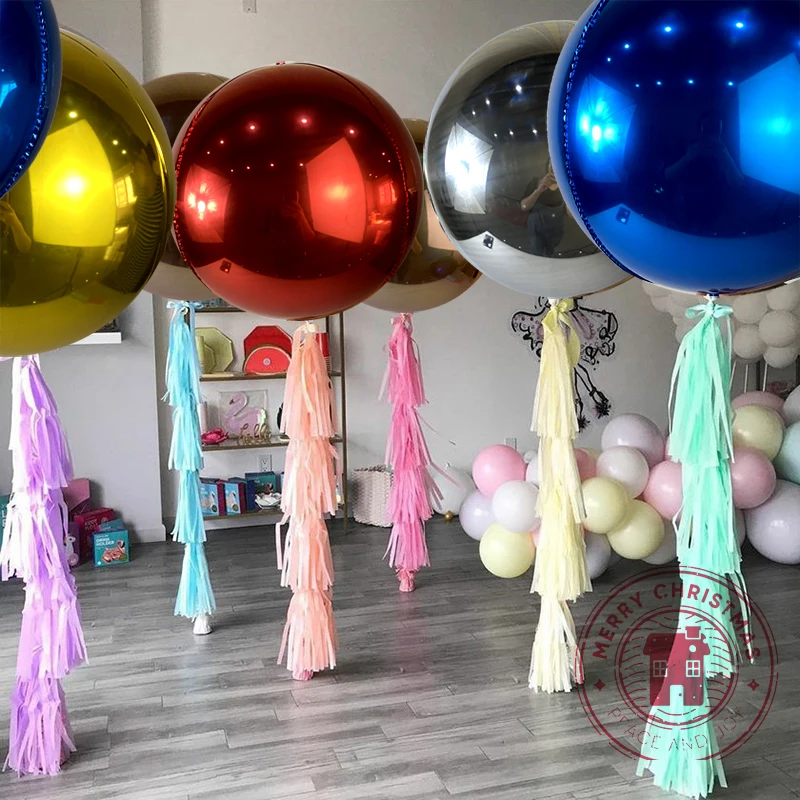 22-calowe balony z metalicznym połyskiem Różowe złoto 4D Folia aluminiowa Balon z helem Urodziny Przyjęcie Wesele Walentynki Frędzle Dekoracje