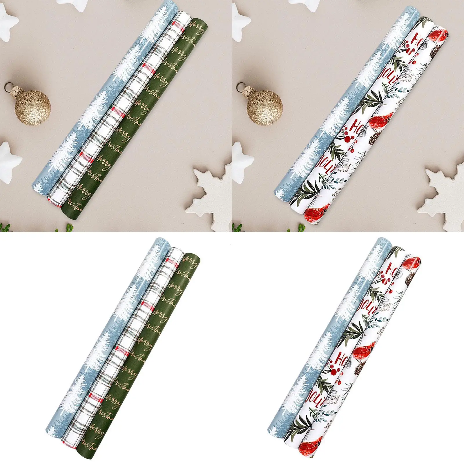 Christmas Wrapping Paper Festive Gift Wrap Christmas Present Packaging,Sturdy for Party Gift Decor DIY Crafts Accessories