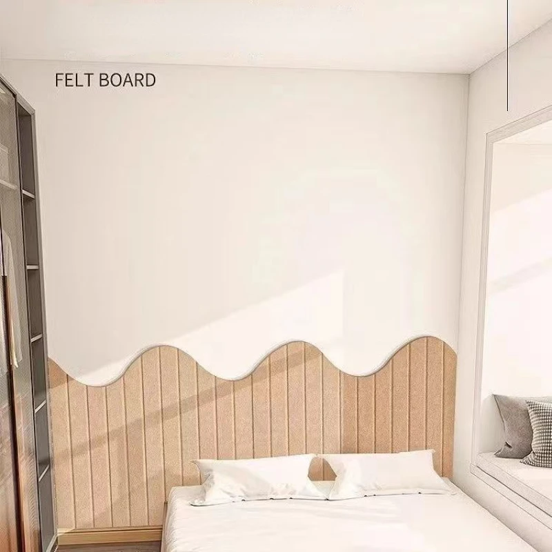 Bedhead Soft Felt Wall Sticker Background Board Children's Anti-collision Tatami Bedside Wallpaper Surround Protective Bed Decor